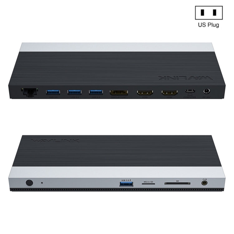 Wavlink UMD05 Display Port HDMI Port RJ45 Ethernet Triple Display MST Laptop Docking Station, Plu...
