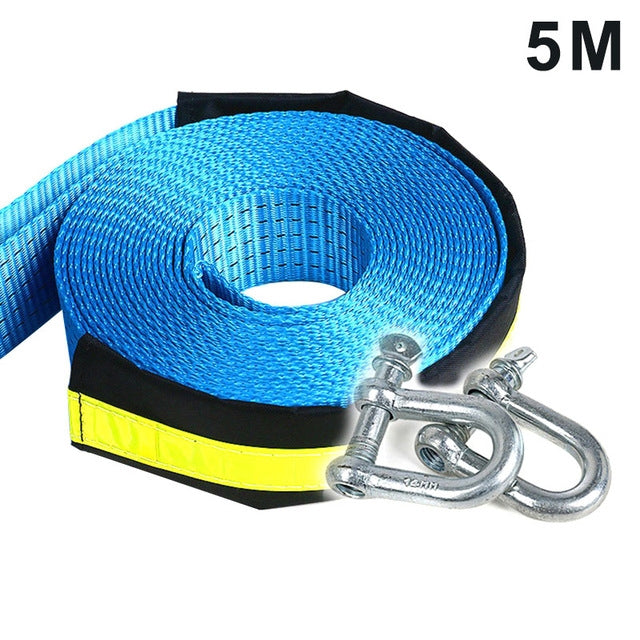 8 Ton 5 Meters Safety Car Emergency Helper Towing Cable Reflective Rope Strap with U-Shape Hooks(5M)