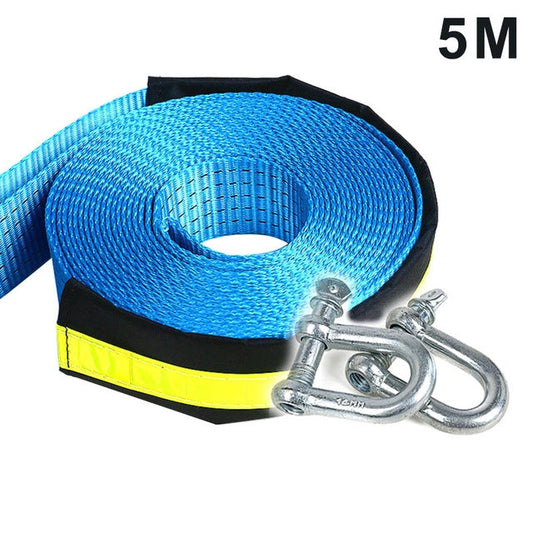 8 Ton 5 Meters Safety Car Emergency Helper Towing Cable Reflective Rope Strap with U-Shape Hooks(5M)