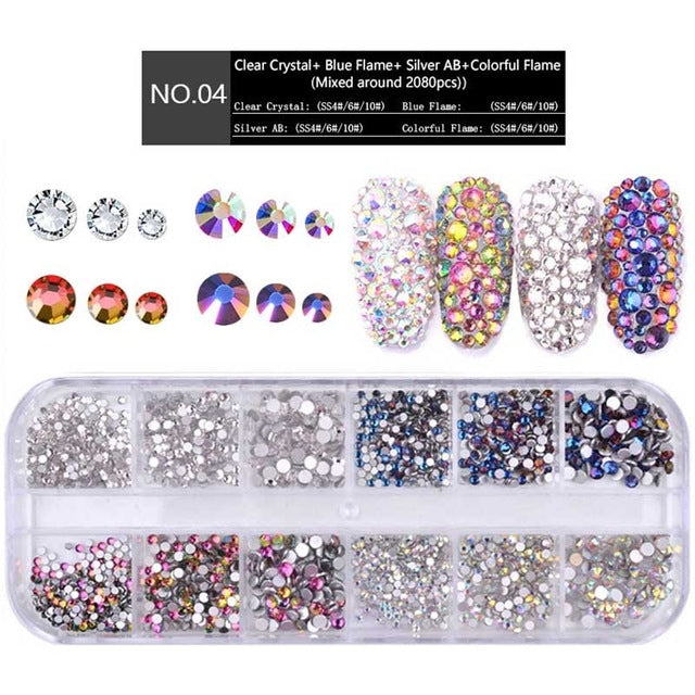 Nail Flat-back AB Crystal Strass 3D Charm Gems DIY Manicure Nail Art Decorations(04)