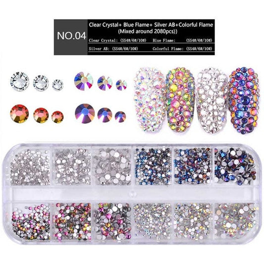 Nail Flat-back AB Crystal Strass 3D Charm Gems DIY Manicure Nail Art Decorations(04)
