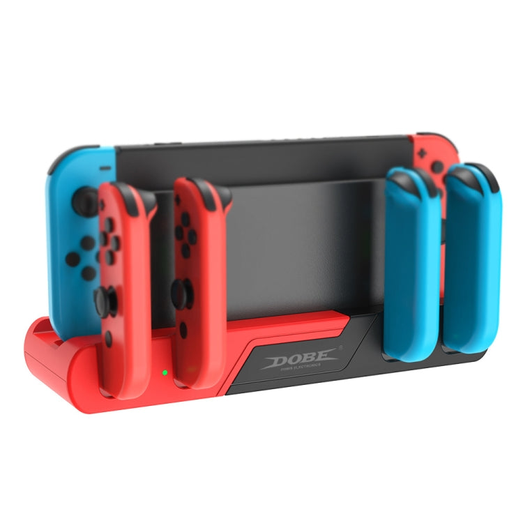 DOBE TNS-0122 4 In 1 Gamepad Charging Dock for Switch OLED(Red Black)