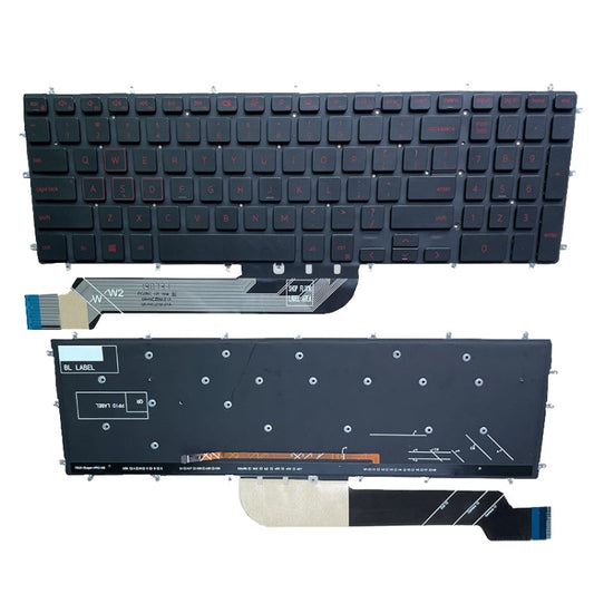 US Version Keyboard for Dell Inspiron 15-7566 5567 7567 5565 5570 7577 P65F(Red with Backlight)