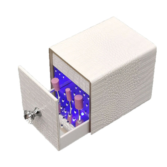 Dustproof Blue Light Disinfection Nail Polisher Storage Box(White)