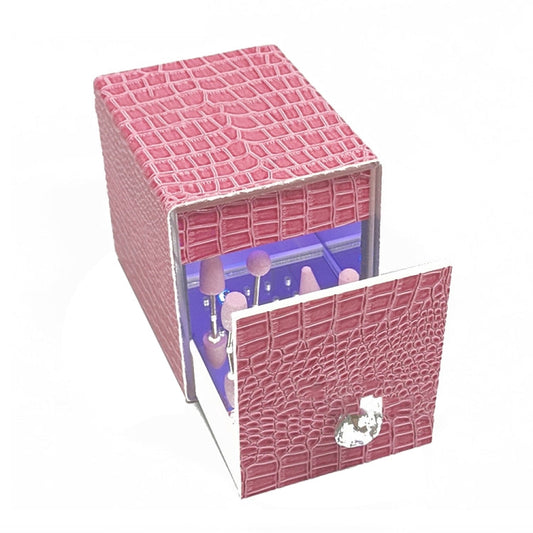 Dustproof Blue Light Disinfection Nail Polisher Storage Box(Pink)