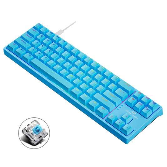 Dark Alien K710 71 Keys Glowing Game Wired Keyboard, Cable Length: 1.8m, Color: Blue Green Shaft