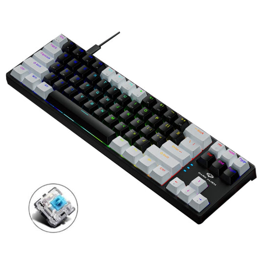 Dark Alien K710 71 Keys Glowing Game Wired Keyboard, Cable Length: 1.8m, Color: White Black Green...