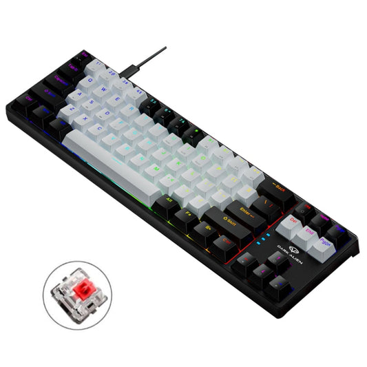 Dark Alien K710 71 Keys Glowing Game Wired Keyboard, Cable Length: 1.8m, Color: Black White Red S...