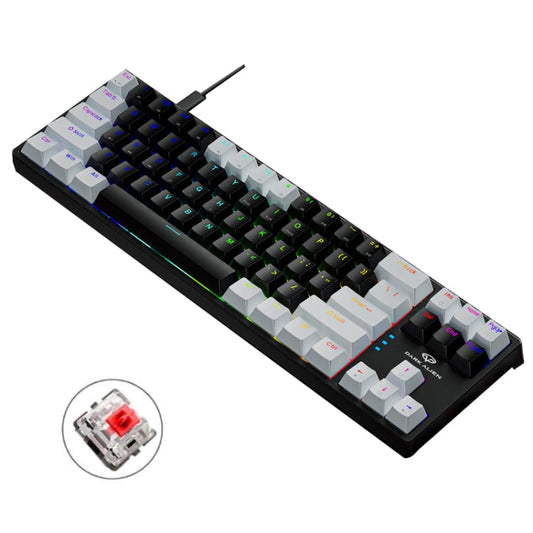 Dark Alien K710 71 Keys Glowing Game Wired Keyboard, Cable Length: 1.8m, Color: White Black Red S...