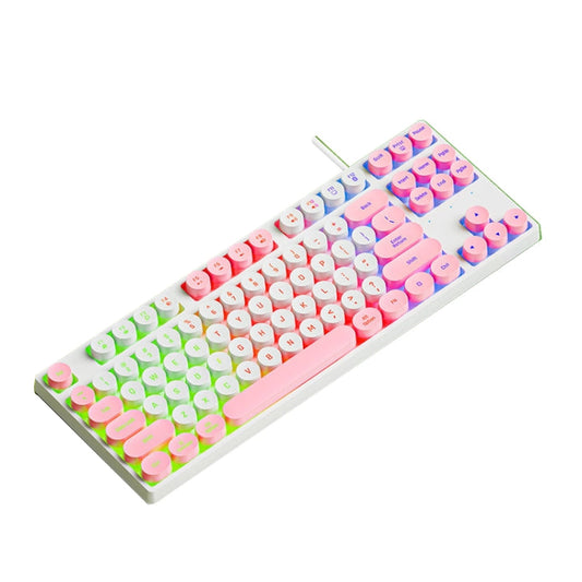 Dark Alien DK100 87 Keys Hot Plug-In Glowing Game Wired Mechanical Keyboard, Cable Length: 1.3m(P...