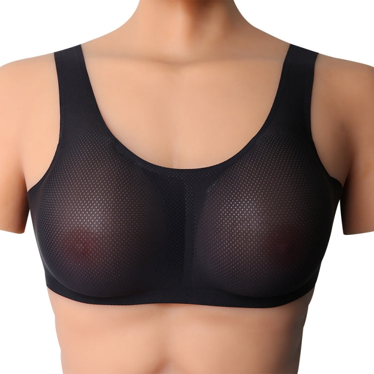 CD Crossdressing Silicone Fake Breast Vest Underwear, Size: C+L 800g(Black+Fake Breast)