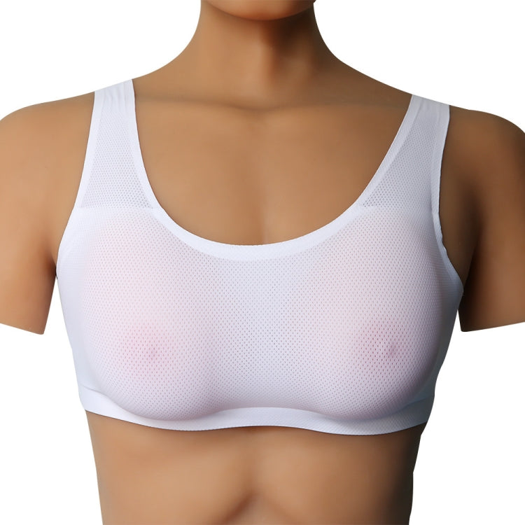 CD Crossdressing Silicone Fake Breast Vest Underwear, Size: D+XL 1000g(White+Fake Breast)