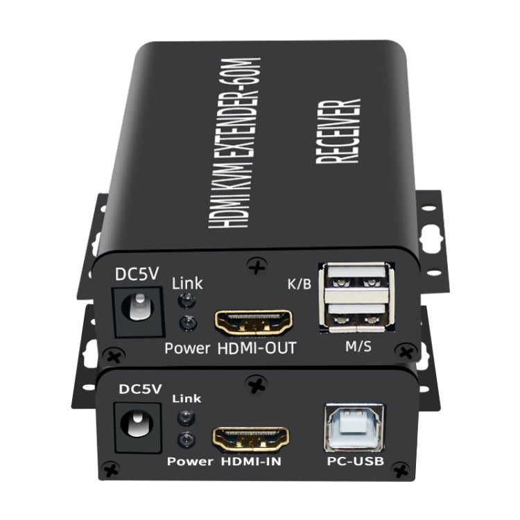 BW-HKE60A HDMI 60m KVM with USB Extender Support POE Single-End Power Supply with US Plug(Black)