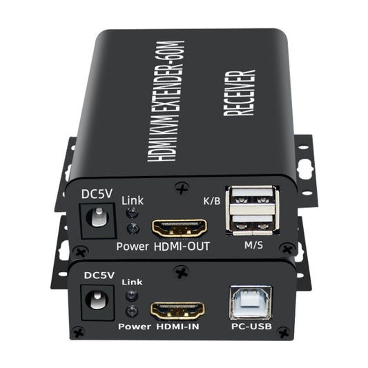 BW-HKE60A HDMI 60m KVM with USB Extender Support POE Single-End Power Supply with US Plug(Black)