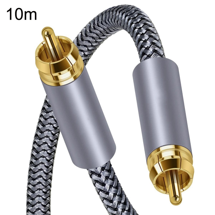 10m Pure Copper RCA Coaxial HIFI Digital Audio Cable SPDIF Subwoofer Speaker Cable(Silver Gray)