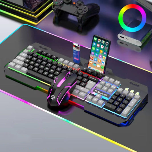 K-Snake Mechanical Feel Keyboard Mouse Kit USB Wired 104 Keycaps Computer Keyboard, Style: Keyboa...