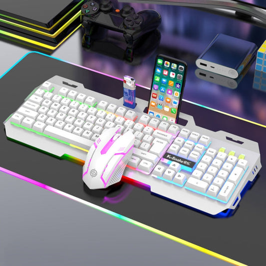 K-Snake Mechanical Feel Keyboard Mouse Kit USB Wired 104 Keycaps Computer Keyboard, Style: Keyboa...