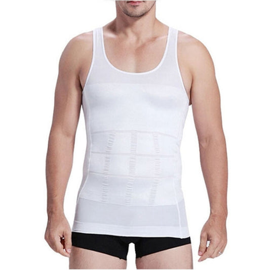 Men Slimming Body Shaper Vest Underwear, Size: XXL(White)