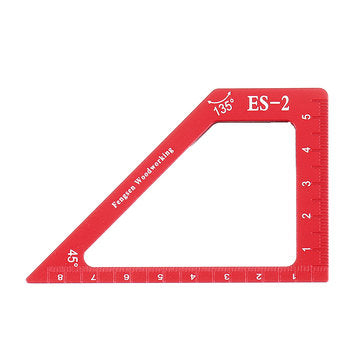 Drillpro ES-2 Aluminum Alloy 45 90 Degree Marking Angle Ruler with Base Height Ruler Woodworking Tri