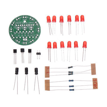 5pcs DIY Electronic Kit Set LED Round Water Light Production Kit for Skill Training Soldering Practi