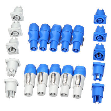 10 set  Neutrik PowerCON Type A NAC3FCA+NAC3MPA-1 Chassis Plug Panel Adapter