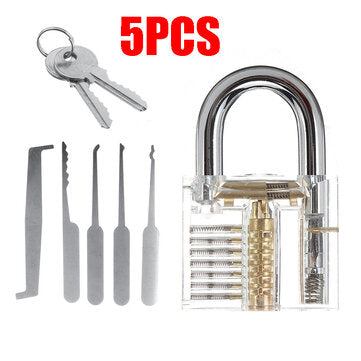 Unlocking Locksmith Practice Lock Pick Key Extractor Padlock Lockpick Tool Kits (STYLE: 5PCS)