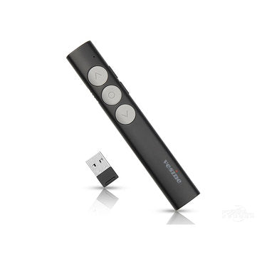 Vesine V9 Rechargeable Wireless Presenter Red Laser Flip Pen PPT Laser Page Pen C... (COLOR.: BLACK)