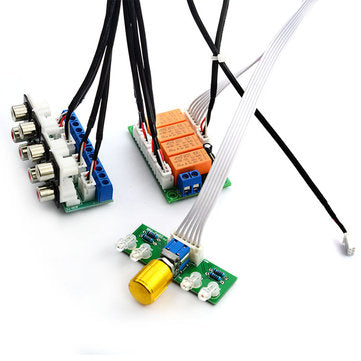 DIY Relay 4-way Audio Input Signal Selector Switching Kit RCA Audio Input Selection Board of Rotary