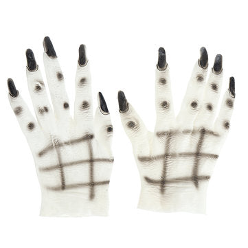 Warewolf Wolf Monster Rubber Glove Hands Adult Halloween Fancy Dress Costume