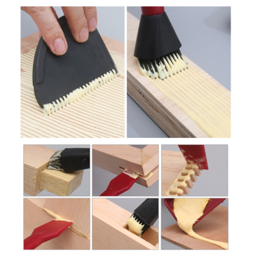 Wnew 4Pcs Silicone Glue Kit Wide/Narrow Brush with Flat Scraper and Glue Tray Woodworking Gluing Kit