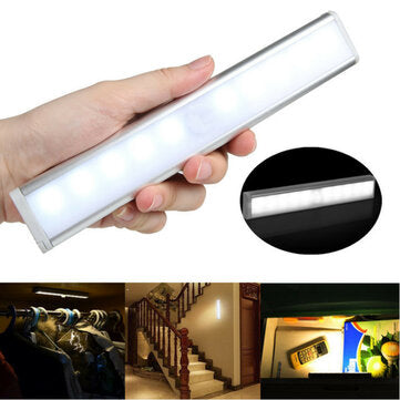 10 LED Motion Sensor Closet Light Wireless Night Cabinet Battery Powered Indoor (LIGHT: WARMLIGHT)