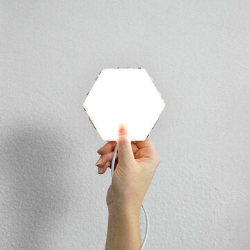 LED Quantum Hexagonal Wall Lamp Modular Touch Sensor Light Fixture Living Room  De... (PLUG: NOPLUG)