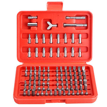 Drillpro 100pcs Screwdriver Bit Set Security Bit Set Chrome Vanadium Steel Assortment Set Square Scr