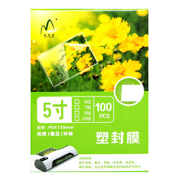 100 sets / pack 5 Inch Thermal Laminating Film 9.5*13.5cm PET For Photo/Files/Card/Picture Plastic F