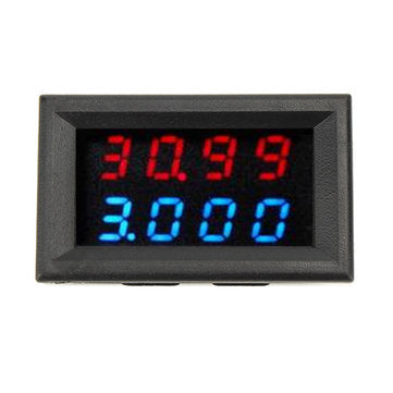 3pcs RIDEN 0-33V 0-3A Four Bit Voltage Current Meter DC Double Digital LED Red+Blue Display Volt M