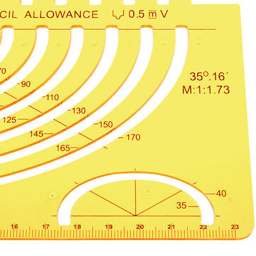 Large Ellipse Big Oval Semi Elliptical Shape Drawing Template KT Soft Plastic Ruler Drawing Board