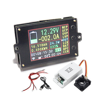 DC 500V 50A 100A 200A 300A 500A Wireless Voltage Meter Ammeter Solar Battery Char... (CURRENT: 300A)