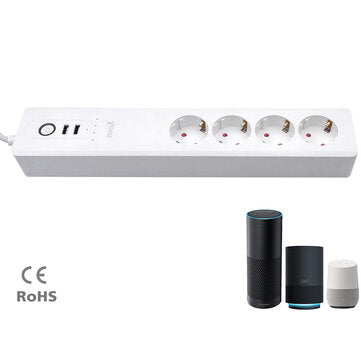 XENON WiFi Smart Power Strip 16A Multiple Outlet Extension Cord with 2 * USB Ports / 4 * AC Outlets