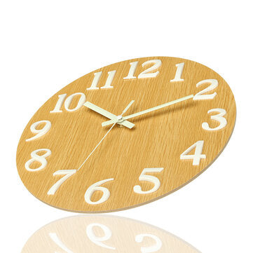 Wall Clock Glow In The Dark Silent Quartz Indoor Living Room Bedroom Luminous