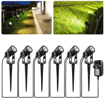 6PCS 12V LED Spotlight Landscape Light Waterproof Outdoor Garden Pathway... (LIGHT COLOR: COOLWHITE)