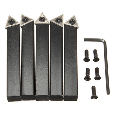 5pcs 1/2 Inch Shank Indexable Lathe Set Turning Tool Holder For TCMT16T3 Carbide Insert