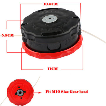 Red Garden Lawnmower Trimmer Head M10 Arbor Size Speed Feed Line Head For Husqvarna Echo Stihl