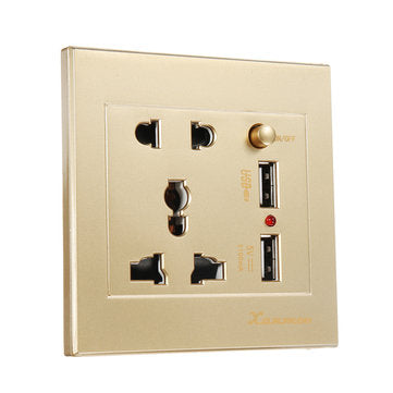 Universal 2100mA 5V 2 USB Wall Socket AC 110-250V Home Wall Charger