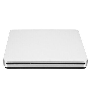 Portable USB 3.0 Silver External DVD-RW Max.24X High-speed Data Transmission for Win XP Win 7 Win 8