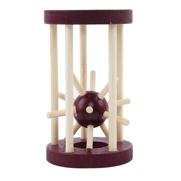 Wooden Intelligence Kong Ming Lock Take Out Spiked Ball Brain Teaser for Kids Adults Puzzle Toys Off