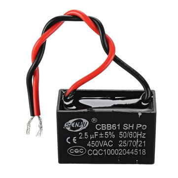 CBB61 5Pcs 2.5UF Starting Capacitance 450V AC Fan Capacitor CBB Motor Run Capacitor