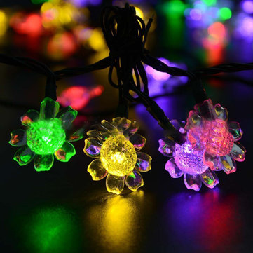 SSL-8 Gardening 7M 50LED Solar Panel String Light Sunflower Holiday Christmas ... (COLOR.: COLORFUL)