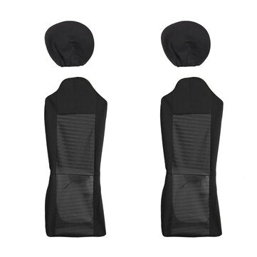 Universal High-Back Bucket Front Seat Covers Fabric Mesh Style For Car Truck SUV (COLOR: BLACK)