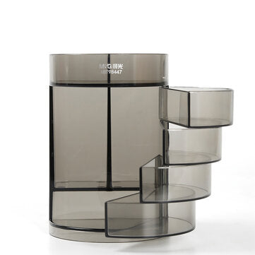 M&G Plastic Pen Holder Black Transparent Four Layers Multifuction Storage Box Stationery Home Office