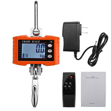 0.2kg-1000kg HD LED Display Wireless Electronic Hook Scale With Remote control (PLUG: USPLUG)